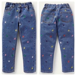 Mini Boden Kids' Embroidered Pull-On Jeans - Size 7